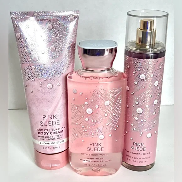 SOLD‼️Bath & Body Works NEW!!! PINK SUEDE GIFT SET - Picture 4 of 4